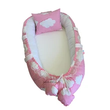 Детское гнездо Jaju Babynest Pembe Bulutlu Ortopedik Lux