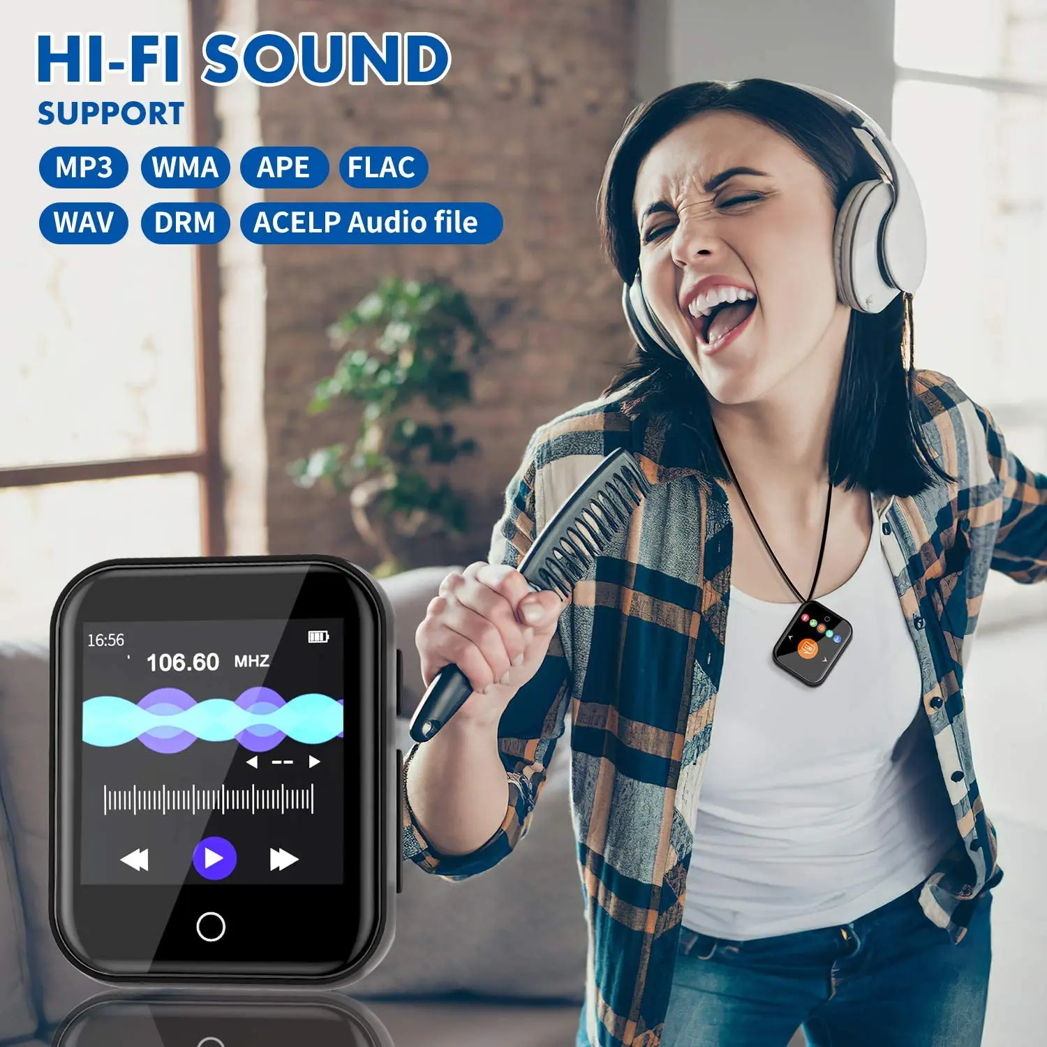 RUIZU MP3 Player Bluetooth M8 Detachable 1.6inch