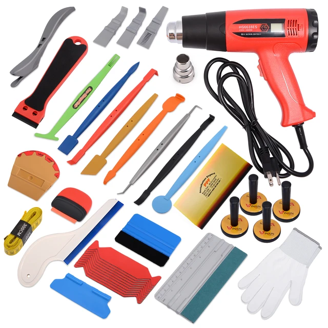 FOSHIO Heat Gun Vinyl Wrapping Kit Window PPF Tint Hot Air Gun Wrappin