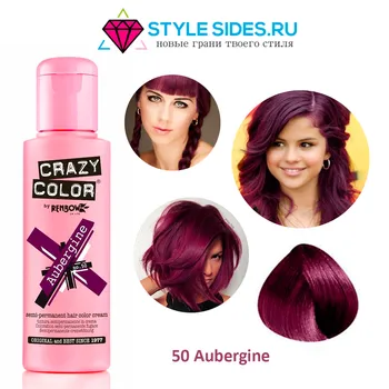

Crazy color hair dye, crazy color 50 aubergine (eggplant) 100 ml.