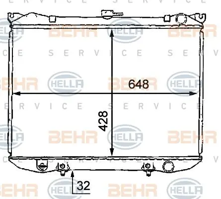 Cooling radiator Nissan Terrano 3.0i 4WD 85-93 HELLA