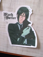 Paquete de calcomanías negras para niños, pegatinas de dibujos animados de Anime para papelería, maleta para portátil, guitarra, calcomanías de nevera, 10/50 Uds.