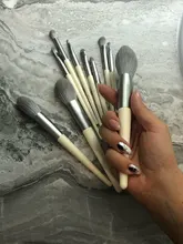 Zoreya marca pelo sintético suave sombra de ojos cepillo mango blanco mezcla rubor labio polvo resaltador maquillaje brochas Set 10 piezas