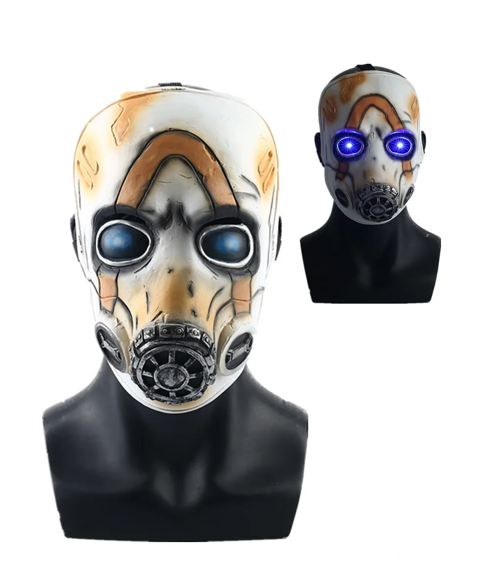 

Yacn New Game Borderlands 3 Psycho Cosplay Mask Full Face Latex LED Light Adult Props Costume Party Halloween