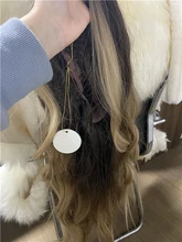 GEMMA-pelucas de cabello largo ondulado para mujeres negras, pelo sintético de parte media, para fiesta diaria, Cosplay, resistente al calor