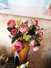 Tea-Roses Bride Bouquet Artificial-Flowers Fake-Plants Silk Christmas Wedding New-Year-Decoration