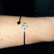 Pulsera ajustable con doble lazo de corazón para Mujer, brazalete con apertura de cristal, joyería, 7g, 2020