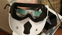 Detachable-Goggle Helmet-Mask Motorcycle-Glasses Ski-Bike Open-Face Uv-Protection 