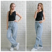 Irregular-Jeans Denim Pants Vintage Streetwear Syiwidii High-Waist Women Fashion-Spring