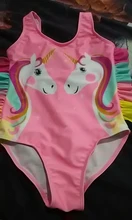 Bañador de unicornio para niña, traje de baño de una pieza, ropa de playa para niña, moda para niña 9069