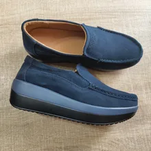EOFK-mocasines planos con plataforma para mujer, Calzado cómodo de piel auténtica, informal, sin cordones, para lactancia, para primavera y otoño
