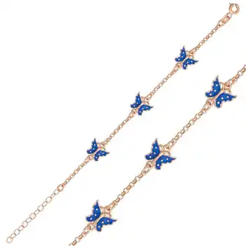 

KUTAYDAN 925 Sterling Silver Butterfly Figured Child Bracelet