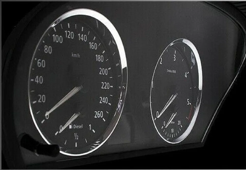 14581 Chrome Dashboard Dial Gauge Rings Bezel Trim - BMW E60 E61 Pre-LCI M5 Style 3