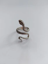 1 Uds estereoscópica nuevo Retro Punk muy grandes anillo de serpiente de la personalidad de la moda serpiente anillo ajustable con apertura de la joyería como regalo
