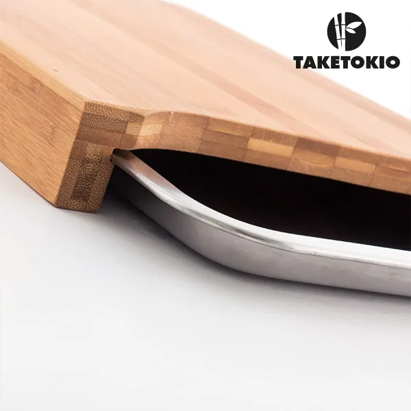 Бамбуковая разделочная доска с лотком TakeTokio