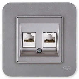 

PnpnElectrıc Gns Radius Metallic Silver Double Data Socket (2 xRJ45 Cat5)
