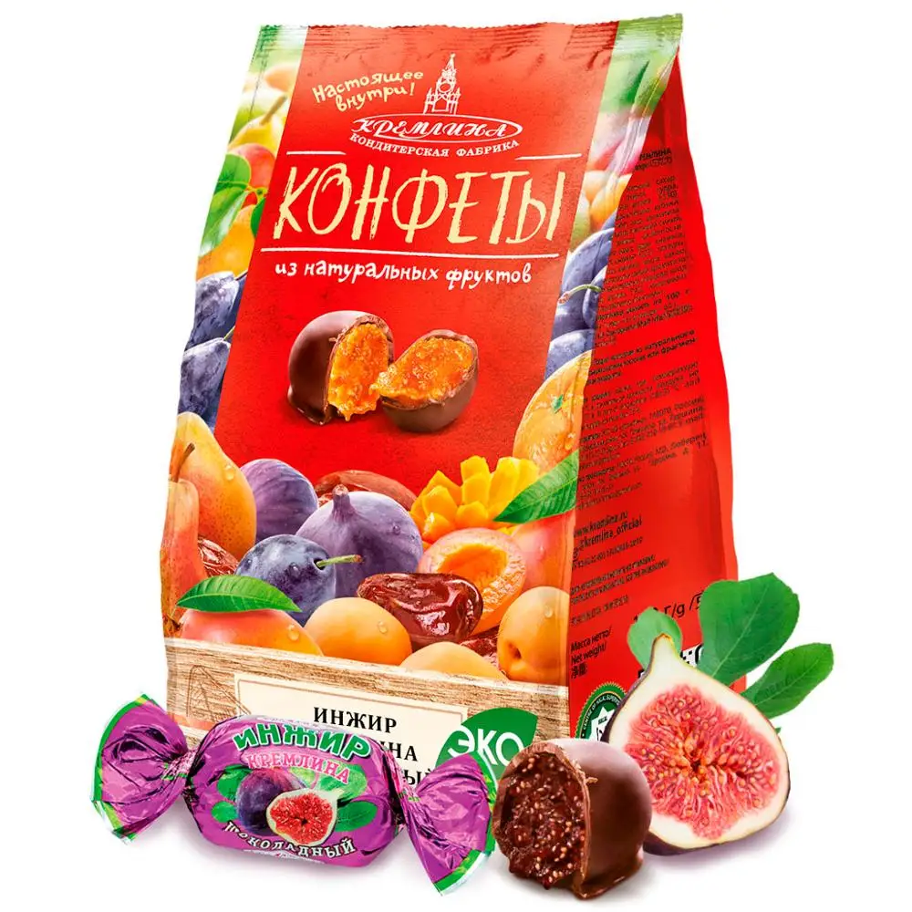 Chocolate Candy кремлина figs in chocolate-snacks and sweets, goods from Russia afbeelding