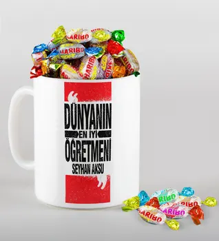 

Personalized World Best Öğretmeni Mug and Haribo Candy Gift Seti-1