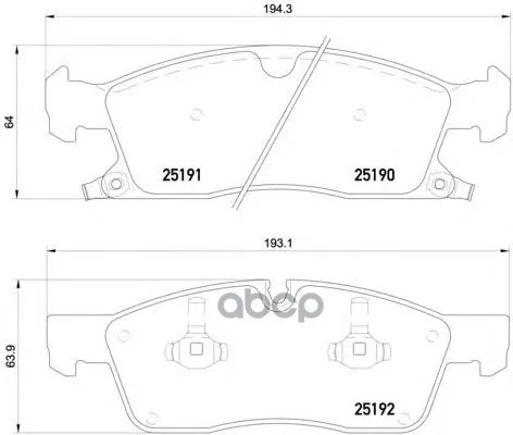 Колодки Тормозные Jeep Grand Cherokee Iv 10- Передние Brembo P37017 Brembo арт. P37017