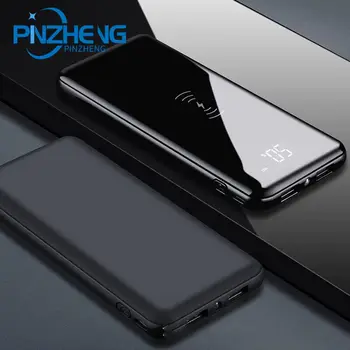 

PINZHENG Power Bank 10000mAh High Capacity Portable Charger Powerbank Wireless Power Bank Fast Charger For Xiaomi 9 10 Powerbank