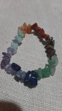 CSJA Reiki Piedra Natural 7 Chakra, Pulseras de cristal de curación pulsera chip grava cuentas regalos para mujer 2020 Pulseras G295