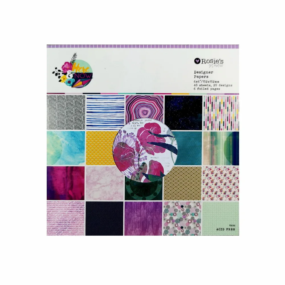 

CRZCrafter 6"x6 Inch Scrapbooking Paper Pad 40 Sheets Craft Papers Background Pattern Pack Acid Free Embellishments 152x152mm