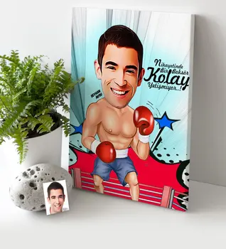 

Personalized Men Boxer Cartoon Canvas Table (30x50 cm.) 1