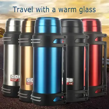 

1.5L Large Capacity Car Travel Thermos Flask Thermos Vehicle Water Bottle Stainless Steel Coffee Cup Mug Heat Cold Preservation
