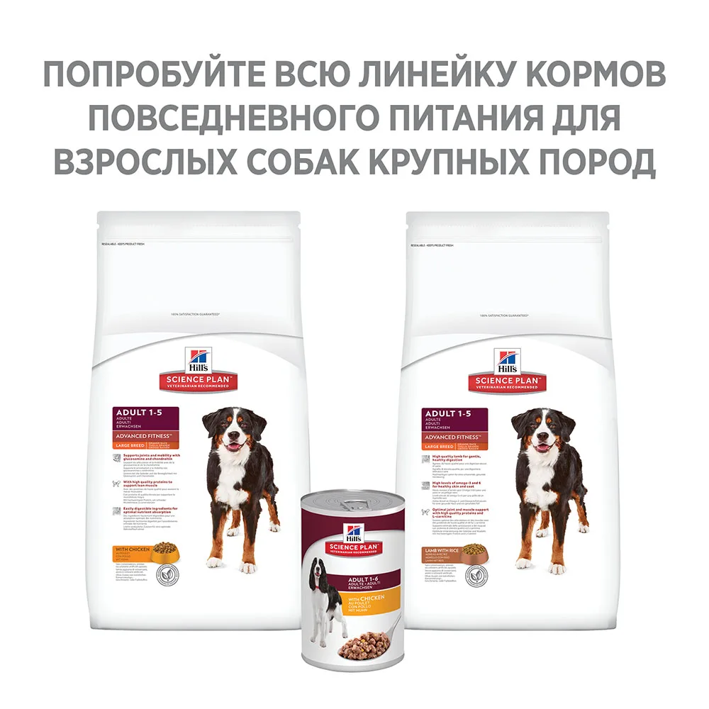 Hill's Science Plan Advanced Fitness консервы с курицей для взрослых умеренно активных собак, 12 шт. X 370 г
