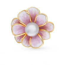 Серебряная брошь с жемчугом SUNLIGHT проба 925