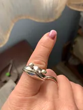 Anillo de rana Vintage bohemio para mujer, diseño artístico, apertura Retro ajustable, anillos llamativos para mujer, regalo de Color plata