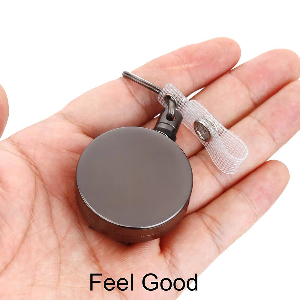 1 Pc Square Metal Retractable Nurse Badge Reel Clip Badge Clip Holder  Students Doctor ID Card Holder Heavy Duty Keyring Keychain