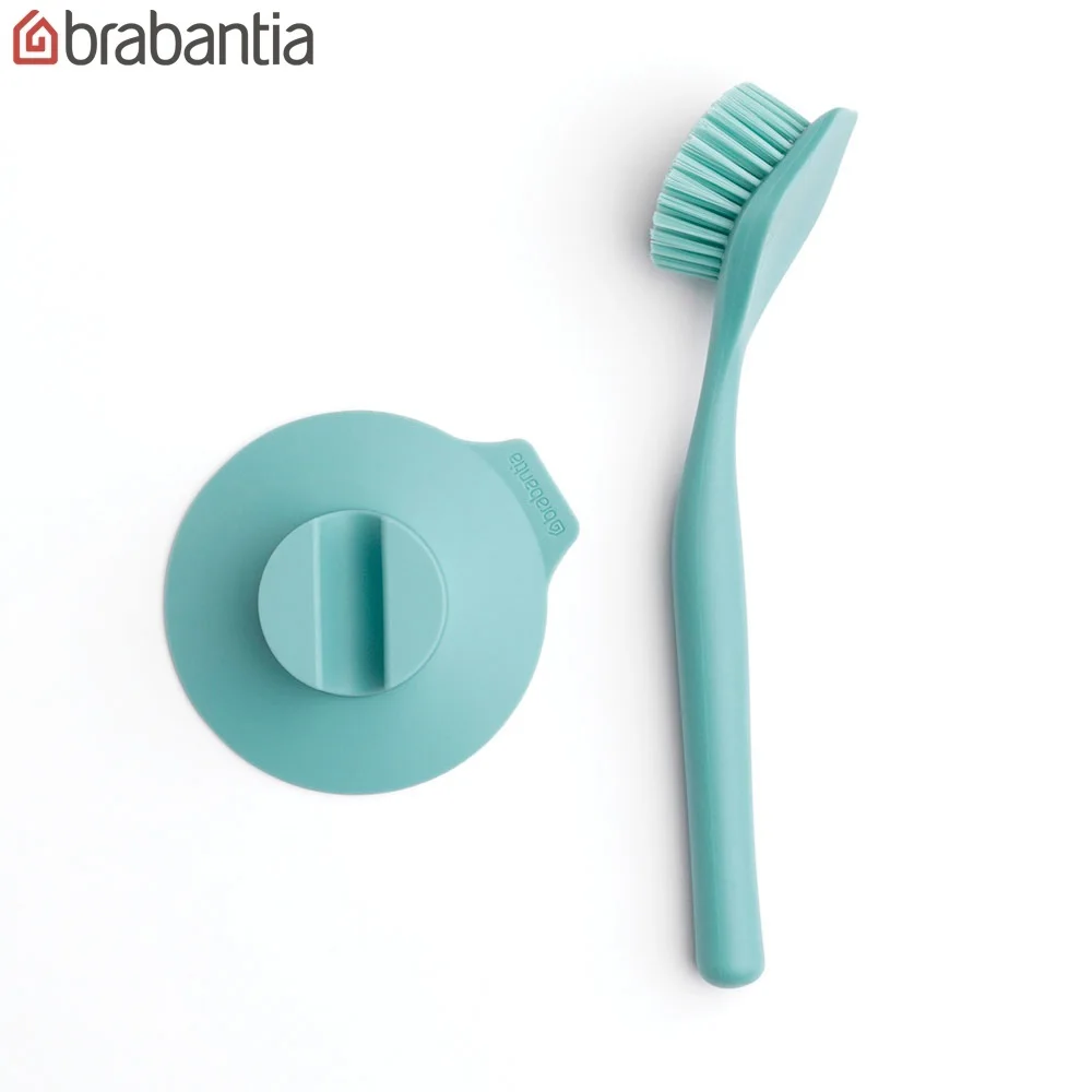 Щетка для мытья посуды Brabantia &quotSink Side&quot с держателем на присоске мятная
