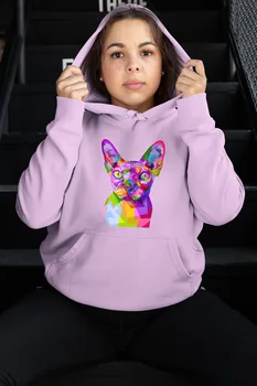 

Angemiel Wear Colorful Pharaoh Cat Pink Women 'S Hooded Sweatshirt