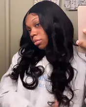 UNice-Peluca de pelo largo ondulado, 4x4 pulgadas, cierre de densidad, 180% y 150% Natural, con línea de pelo Natural prearrancado