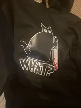 Sudadera con capucha para mujer, suéter pequeño negro con capucha de gato y cuchillo, de talla grande, sudadera estética para mujer, moda de invierno