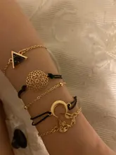 Conjunto de pulseras y brazaletes con abalorios bohemios para mujer, pulsera de cuerda con cuentas Vintage para mujer, accesorios de joyería bisutería multicapa