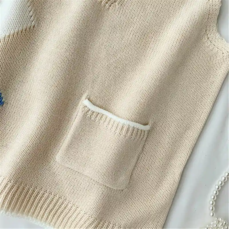 Новое поступление весна осень Модный лоскутный вязаный жилет женский без рукава v-образный вырез пуловеры 5 цветов
