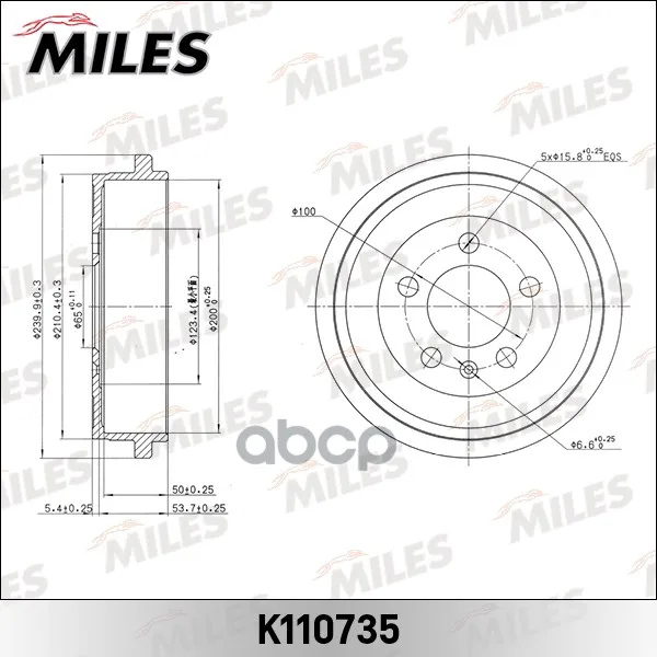 Барабан Тормозной Audi A2/Skoda Fabia/Vw Polo Miles K110735 Miles арт. K110735