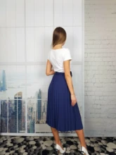 Falda plisada de longitud media para mujer, falda de cintura alta con cinturón, falda acampanada, estilo Ol, para otoño e invierno, 2020