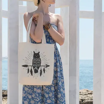 

Angemiel Bag Wisdom Begins Wonder In Shopping Beach Tote Bag