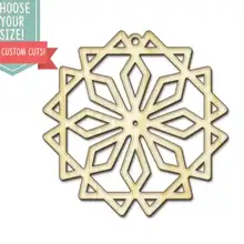Снежинка Орнамент Дерево вырезанный-размер на заказ-лазерная резка Деревянные Художественные товары для рукоделия Настенный декор дерево праздничный подарок DCS0350