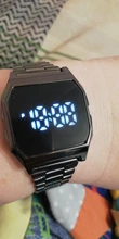 Las mujeres relojes de moda de lujo LED Digital Reloj para mujeres acero cuadrado completamente táctil Reloj de pulsera deportivo damas Reloj de Mujer