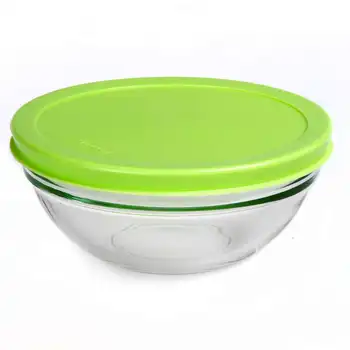 

Set of salad bowls 6 PCs pasabahce chef's, D = 140mm with green lid