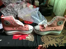 AIUJXK 2020 mujeres de encaje de primavera y otoño-plataforma zapatos de lona casuales zapatos de moda Zapatos de alta de talla grande zapatos para mujer