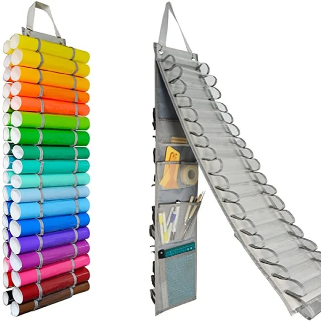 48Grid Vinyl Storage Holder Hanging Bag Rolls Vinyl Storage Rack