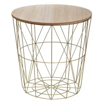 Side table and storage table. Made of gold colored...