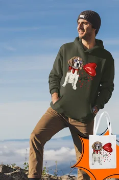 

Angemiel Wear Spread Love Green Men 'S Hooded Sweatshirt Bags Kombin