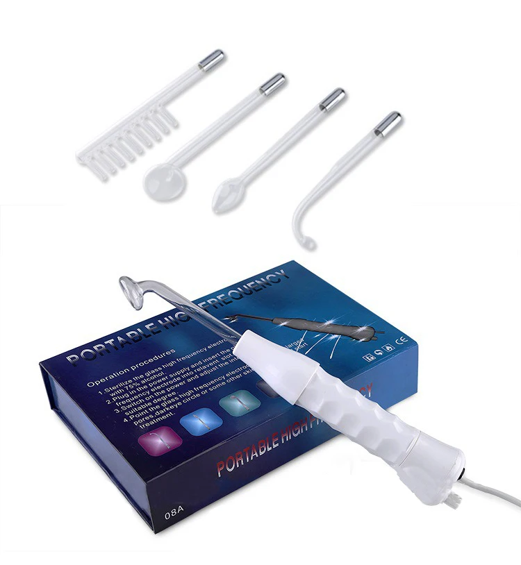 

High Frequency Electrotherapy Wand Glass Tube Electrotherapy Skin Tag Spot Acne Remover Face Body Spa Beauty Massager 110V-240V