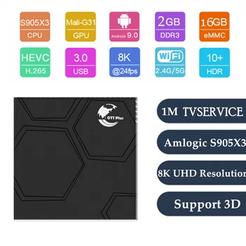 

2020 OTT Plus TV BOX Android 9 9.0 Amlogic S905X3 TV BOX wifi 4K 8K Netflix TV BOX 2GB 16GB Android TV box Set Top Box